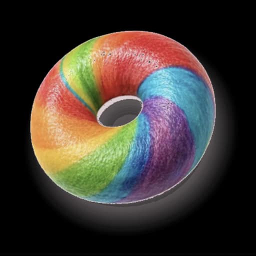 rainbow bagel without filling